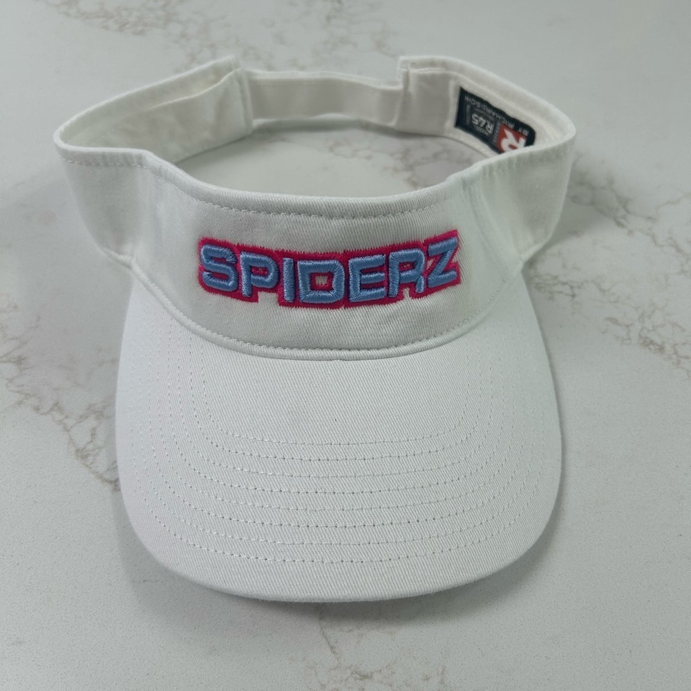 Spiderz Softball Visor White Pink Blue Adjustable